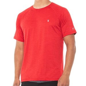 🆕☀️ Spyder Raglan Rash Guard UPF 30+ chafe-free Red size small